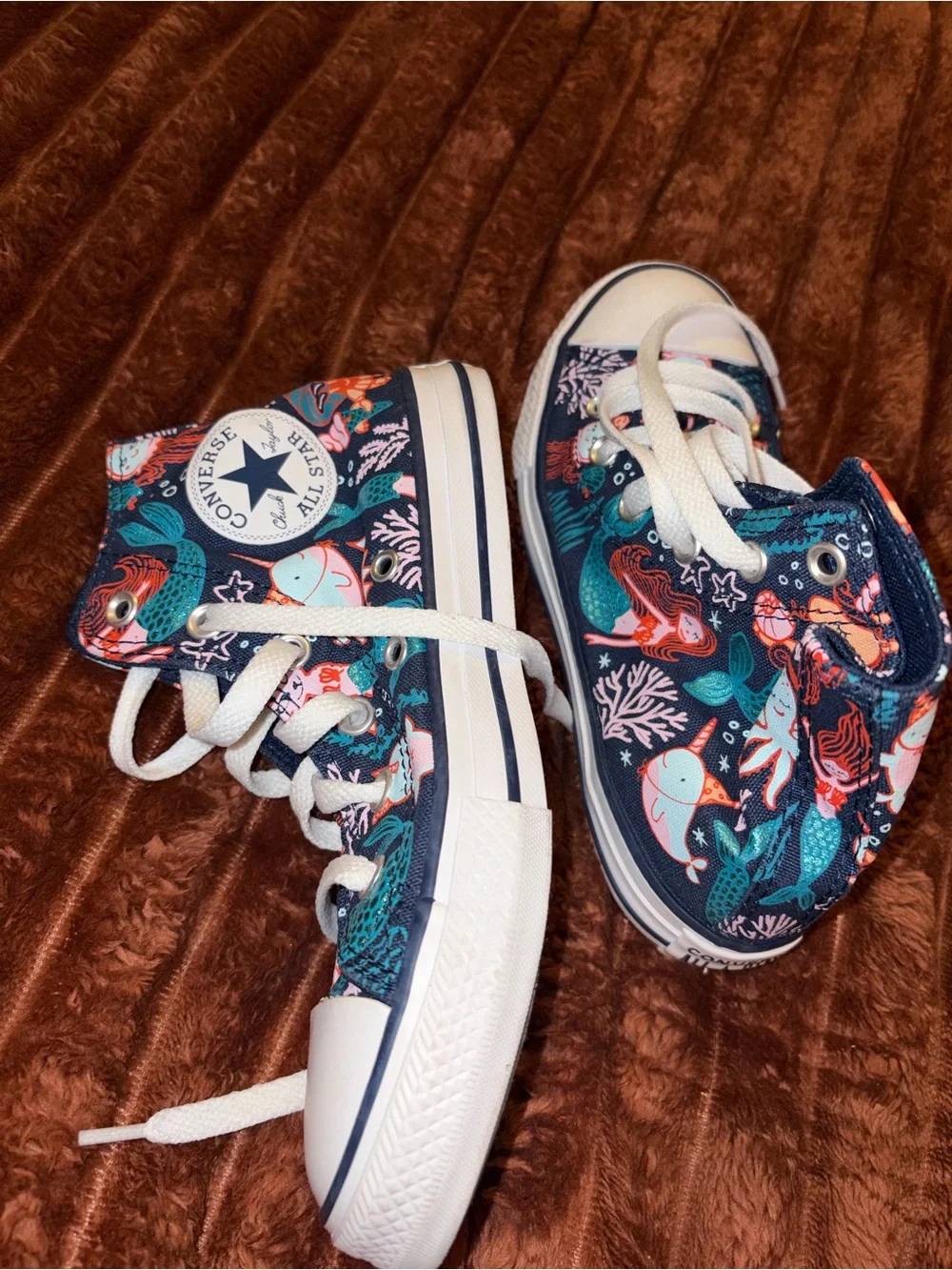 Converse Kids Navy Blue Multi Sea Creature High-Tops
